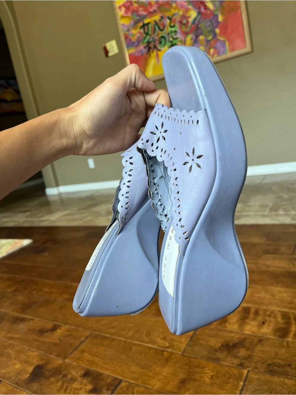 Nine West Lavender Wedge Sandals